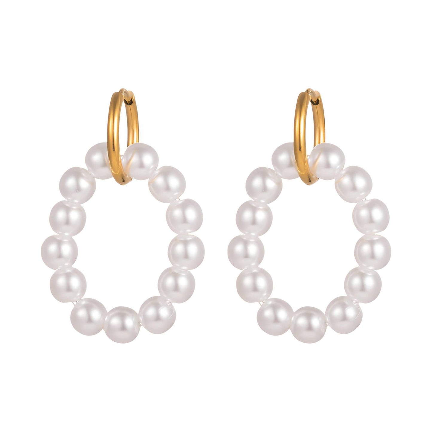 Earrings, 18K Gold Plated Steel