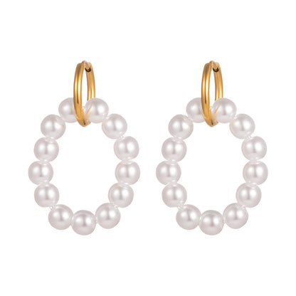 Earrings, 18K Gold Plated Steel