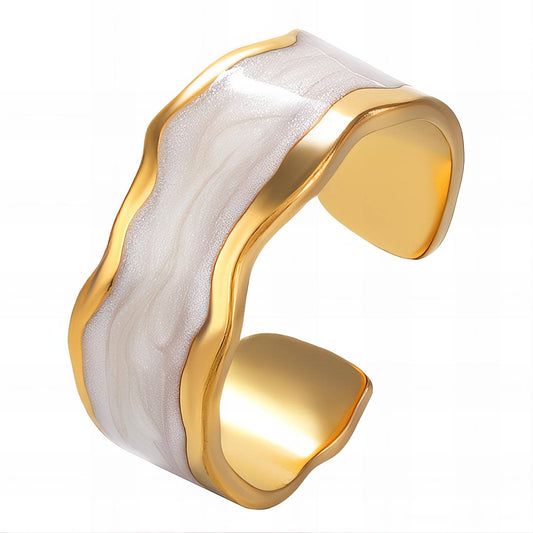 Ring, 18K Gold Plated Steel
