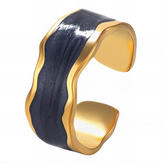 Ring, 18K Gold Plated Steel
