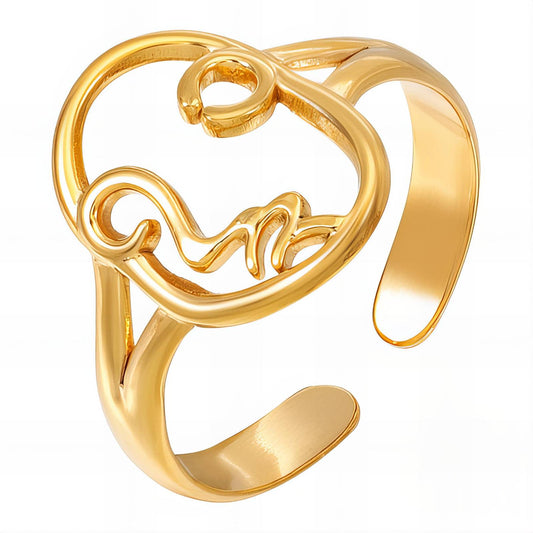 Ring, 18K Gold Plated Steel