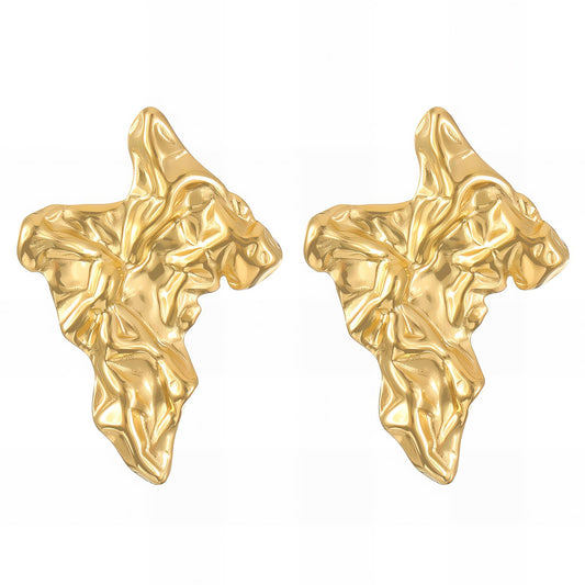 Earrings, 18K Gold Plated Steel