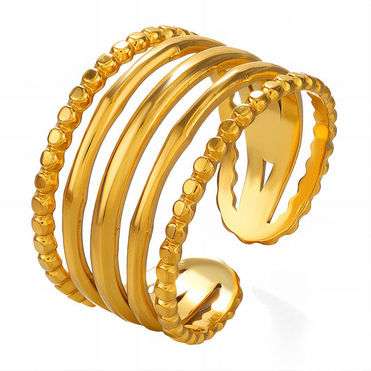 Ring, 18K Gold Plated Steel