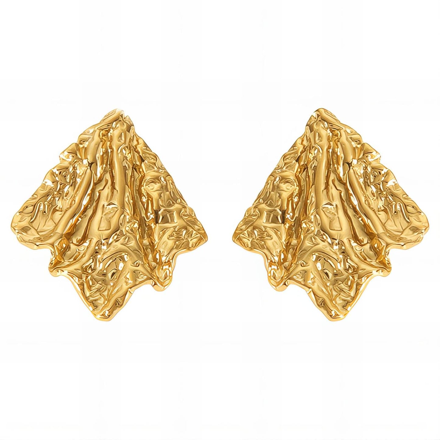 Earrings, 18K Gold Plated Steel