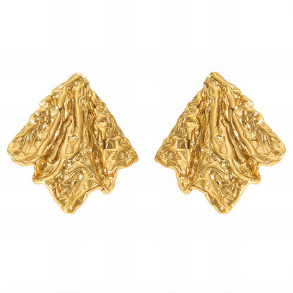 Earrings, 18K Gold Plated Steel