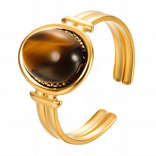 Ring, 18K Gold Plated Steel