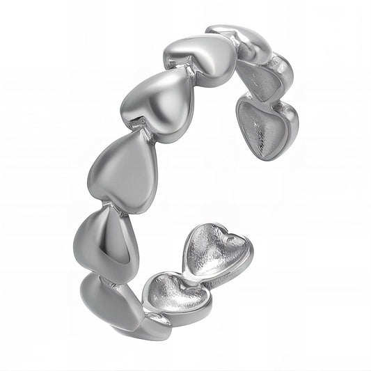 Hearts Ring, Stainless Steel
