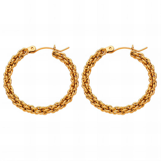 Earrings, 18K Gold Plated Steel