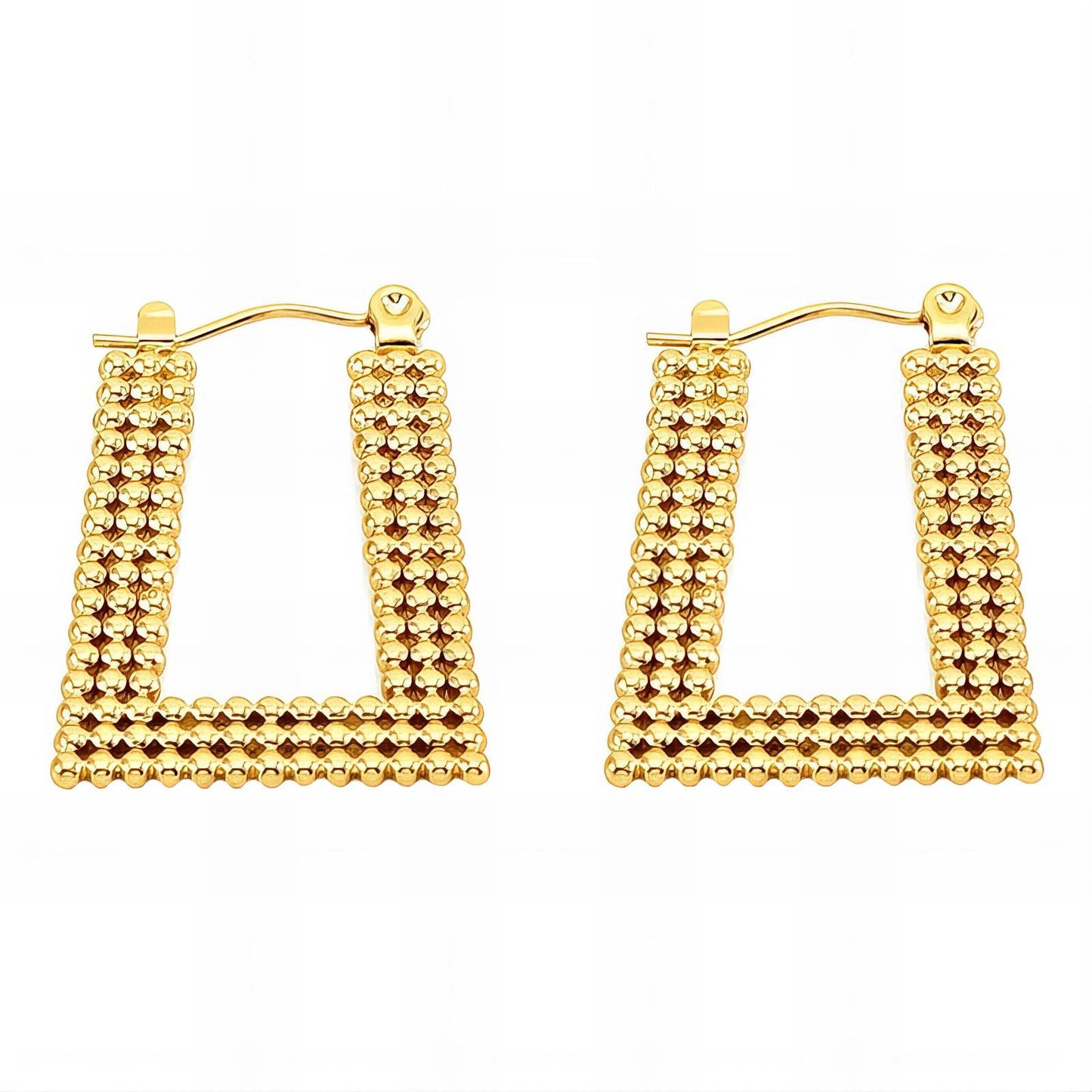 Earrings, 18K Gold Plated Steel