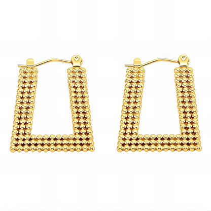 Earrings, 18K Gold Plated Steel