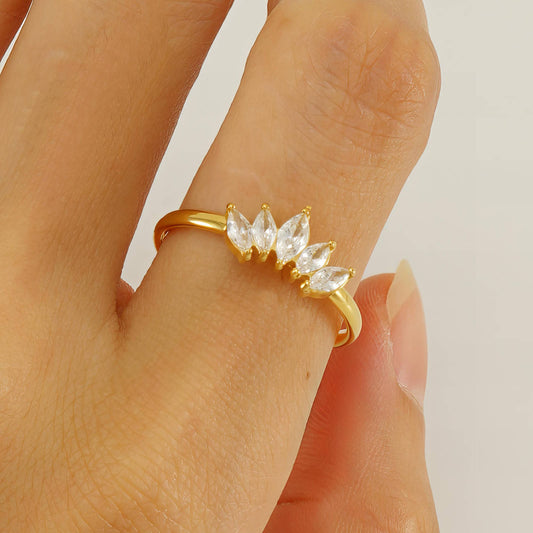 Ring, 18K Gold Plated Steel