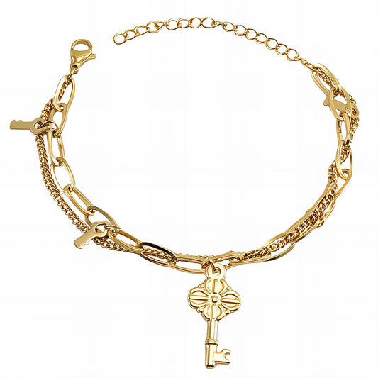 Bracelet, 18K Gold Plated Steel