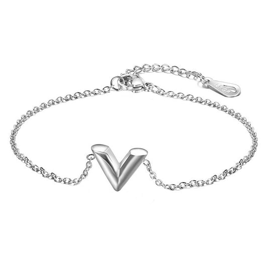 V Bracelet, Stainless Steel