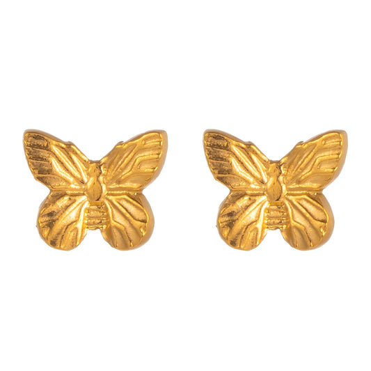 Earrings, 18K Gold Plated Steel