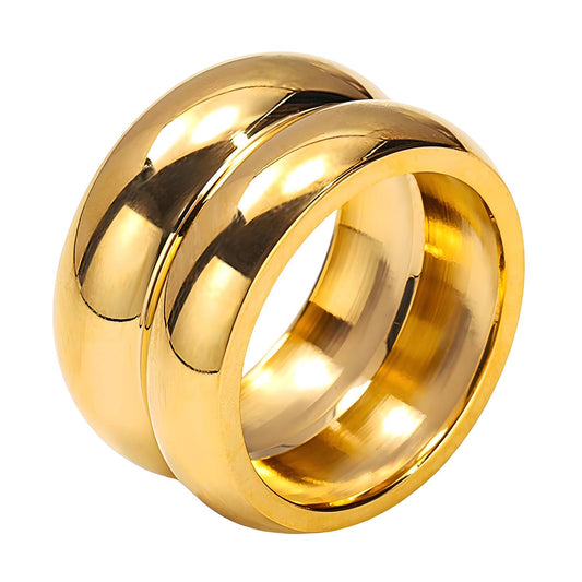 Ring, 18K Gold Plated Steel