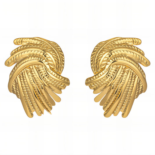 Earrings, 18K Gold Plated Steel