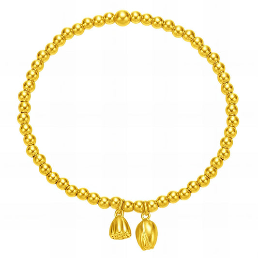 Flowers Bracelet, 18K Gold Plated Steel