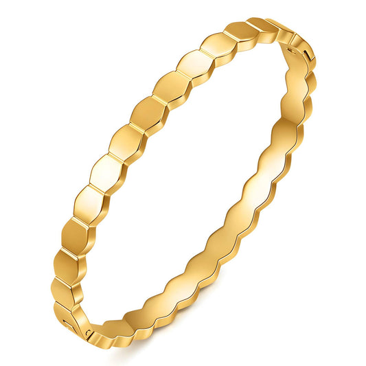 Bracelet, 18K Gold Plated Steel