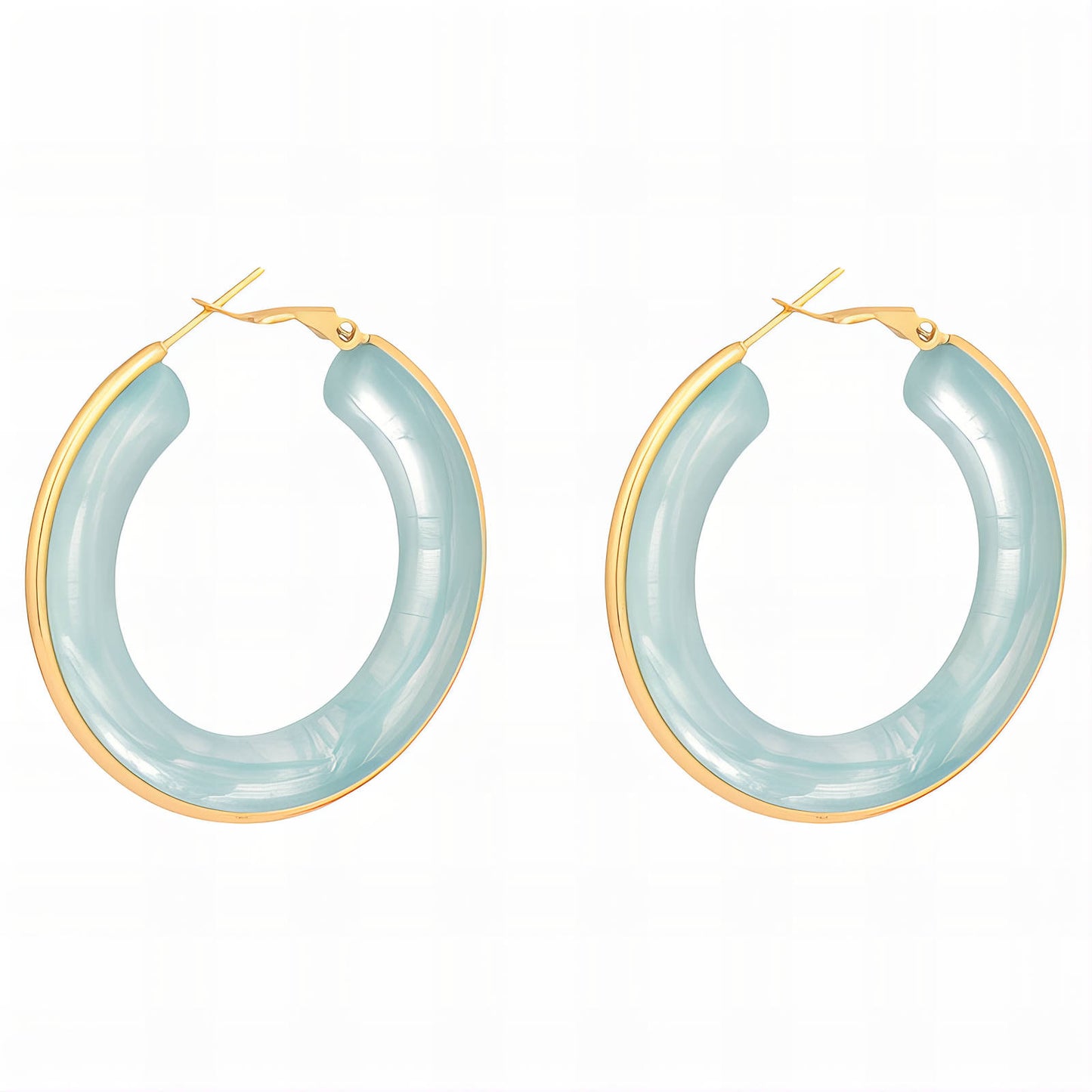 Earrings, 18K Gold Plated Steel