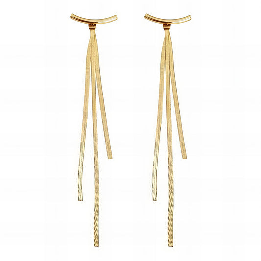 Earrings, 18K Gold Plated Steel