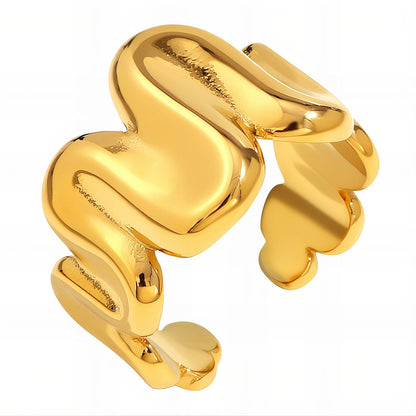 Ring, 18K Gold Plated Steel