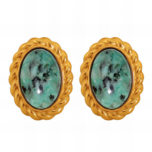 Earrings, 18K Gold Plated Steel