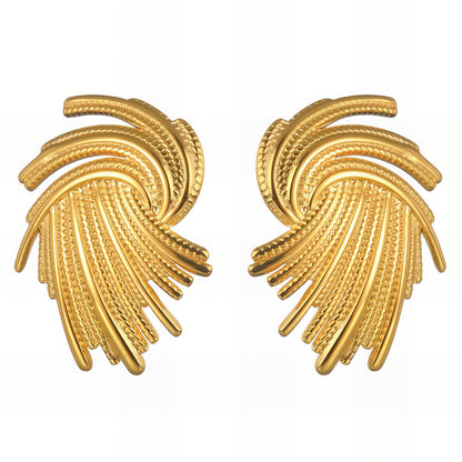 Earrings, 18K Gold Plated Steel