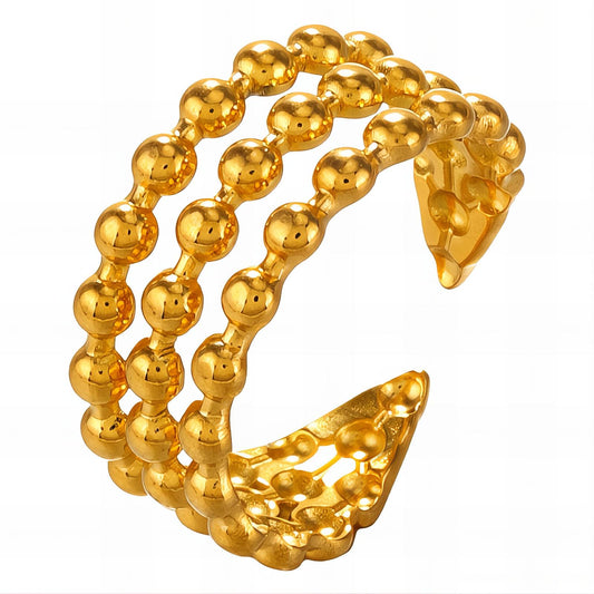 Ring, 18K Gold Plated Steel