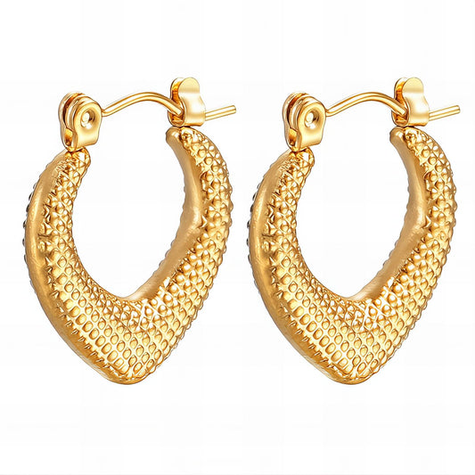 Earrings, 18K Gold Plated Steel