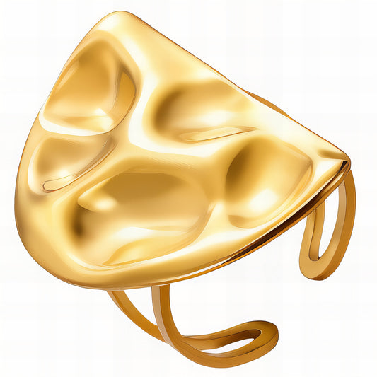 Ring, 18K Gold Plated Steel