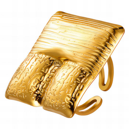 Ring, 18K Gold Plated Steel