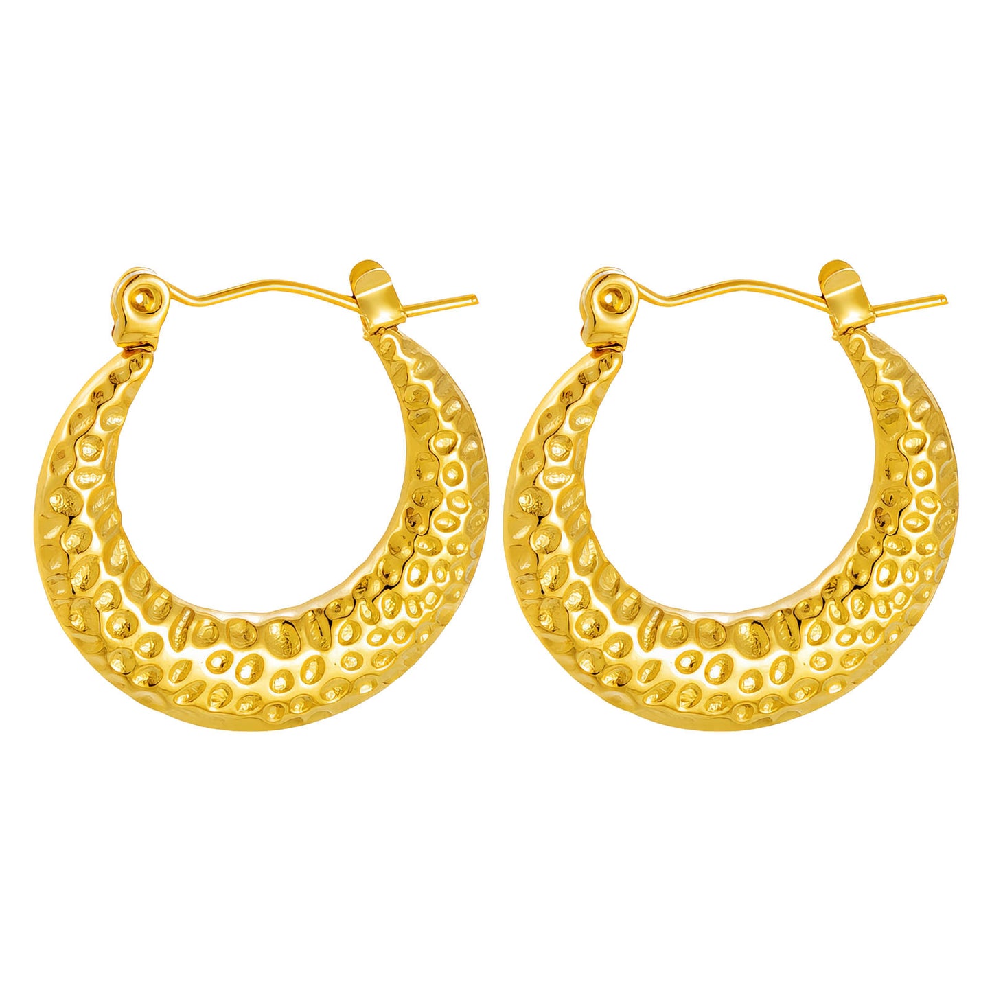 Earrings, 18K Gold Plated Steel