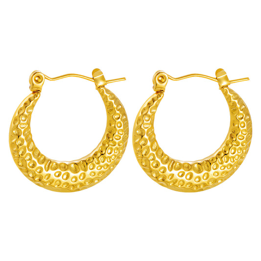 Earrings, 18K Gold Plated Steel