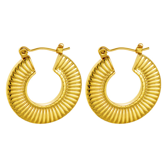 Earrings, 18K Gold Plated Steel