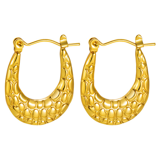 Earrings, 18K Gold Plated Steel