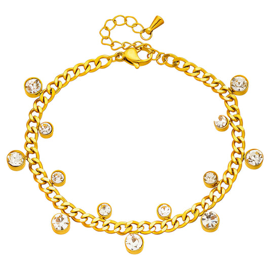 Bracelet, 18K Gold Plated Steel