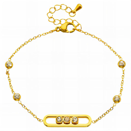 Bracelet, 18K Gold Plated Steel