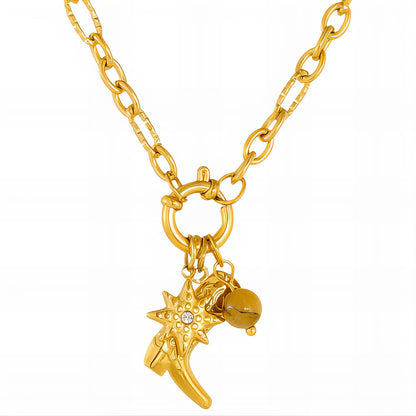 Boot Necklace, 18K Gold Plated Steel