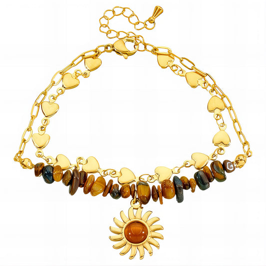 Sun Bracelet, 18K Gold Plated Steel