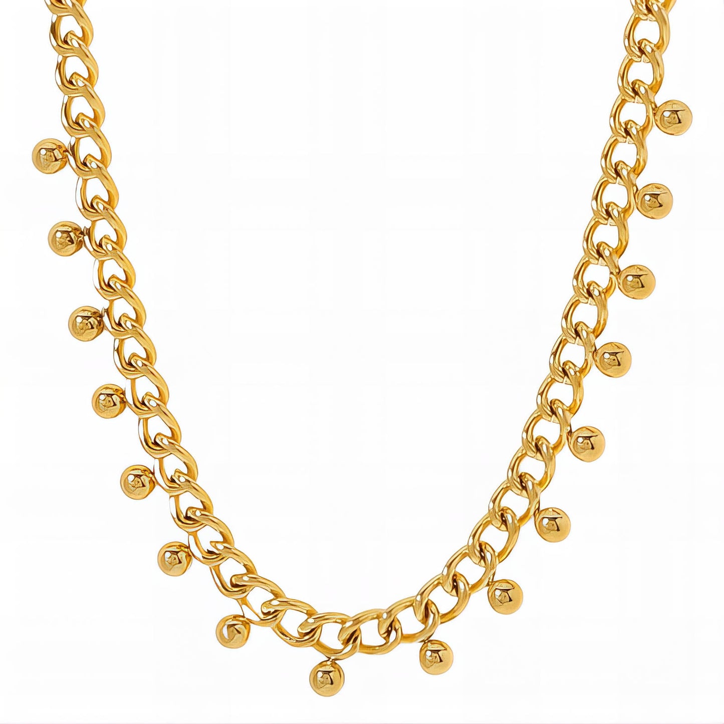 Necklace, 18K Gold Plated Steel