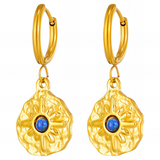 Earrings, 18K Gold Plated Steel