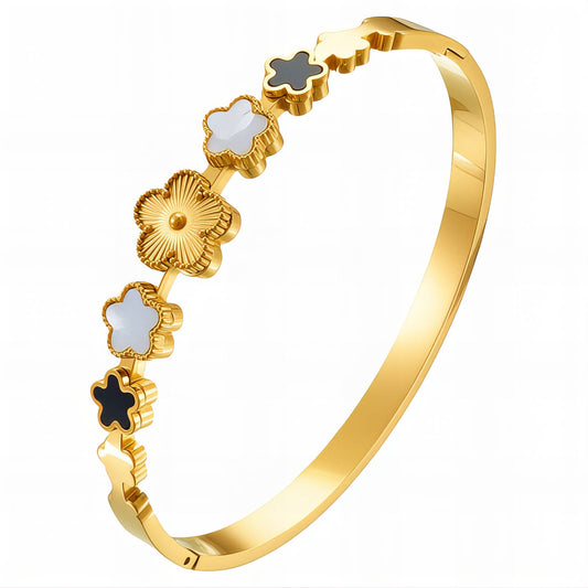 Flower Meadow Bracelet, 18K Gold Plated Steel