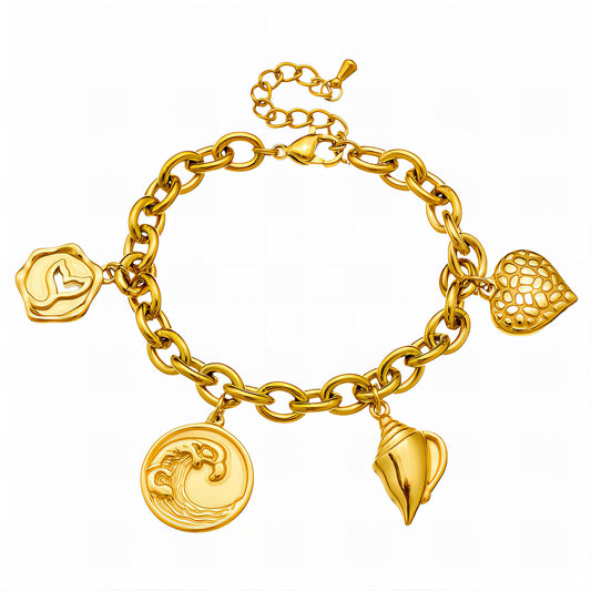 Bracelet, 18K Gold Plated Steel