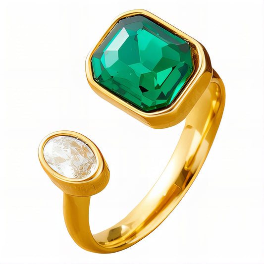 Ring, 18K Gold Plated Steel