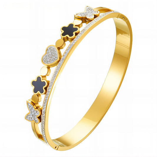 Bracelet, 18K Gold Plated Steel