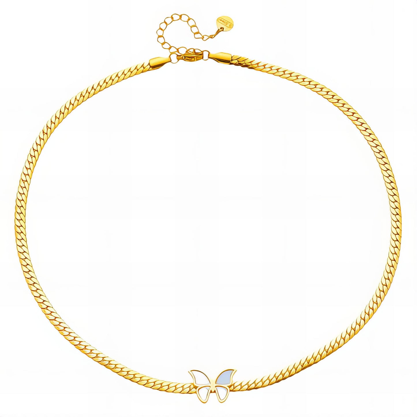 Butterfly Necklace, 18K Gold Plated Steel