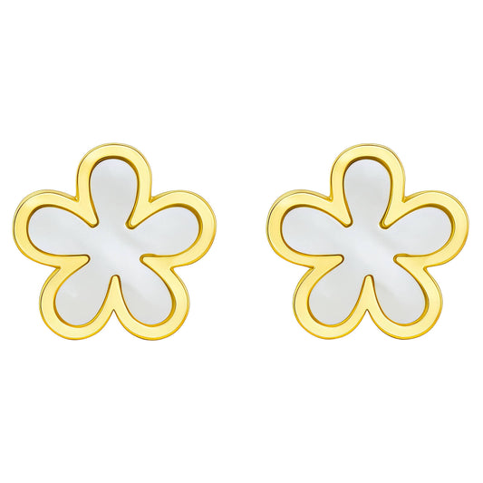 Flower Meadow Earrings, 18K Gold Plated Steel